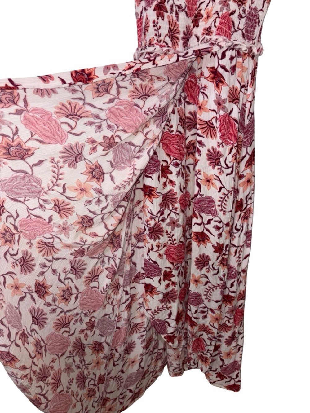 Altar’d State Floral Faux Wrap Midi Dress Size Small Boho Cottagecore Pink - Picture 4 of 7